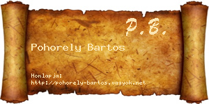Pohorely Bartos névjegykártya